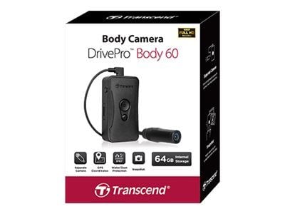 Transcend DrivePro BODY60 - Videokamera - 1080p / 30 fps - salama 64 GB - sisäinen flash-muisti - langaton verkko, Bluetooth Transcend DrivePro BODY60 - Videokamera - 1080p / 30 fps - salama 64 GB - sisäinen flash-muisti - langaton verkko, Bluetooth