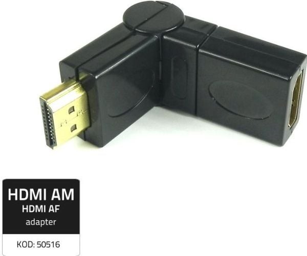 Qoltec - Høyre vinkeladapter for HDMI - HDMI hunn til HDMI hann