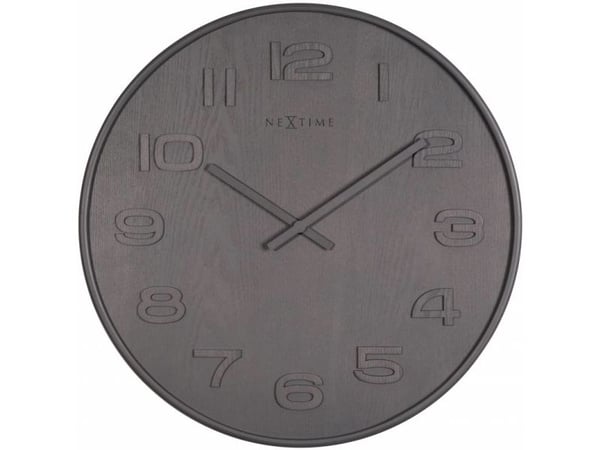 Nextime Wood Wood Medium - Klokke - kvarts - veggmonterbar - 35 cm - grå