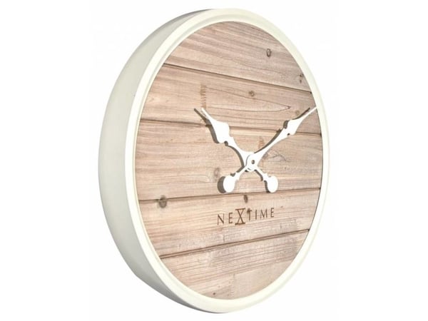 NeXtime 3134WI, Seinä, Kvartsikello, Ympyrä, Valkoinen, Puu, Aikuiset