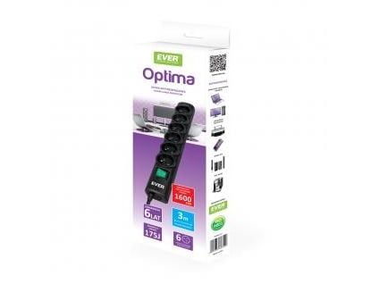 EVER OPTIMA - Overspenningsavleder - AC 250 V - utgangskontakter: 6 - 3 m kabel