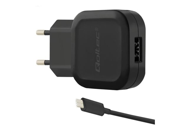 Qoltec 50184, Sisätila, AC, DC, 5 V, 2,4 A, 1 m, Musta