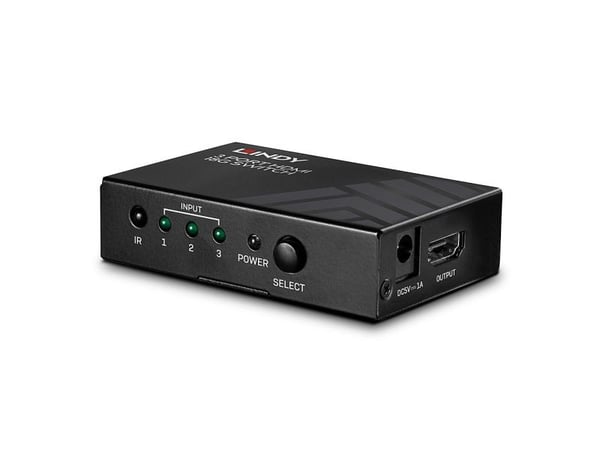 Lindy 38232, HDMI, Metall, Svart, 18 Gbit/s, RF, 4K Ultra HD