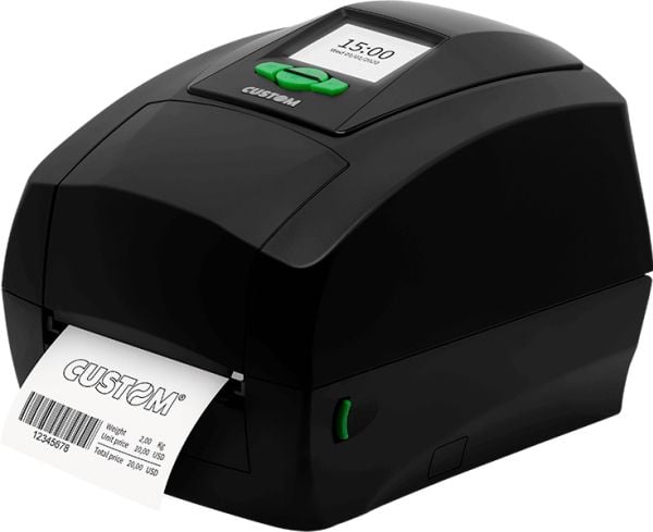 CUSTOM D4 202, Direkte Termisk & Termisk overføring, POS-skriver, 203 x 203 DPI, 5 ips, 0.06 - 0.2 µm, 12,7 cm