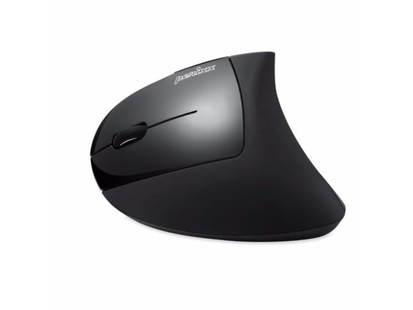 Perixx PERIMICE-713 L, Venste-hendt, Vertikalt design, Optisk, RF kabel-fri, 1600 DPI, Sort