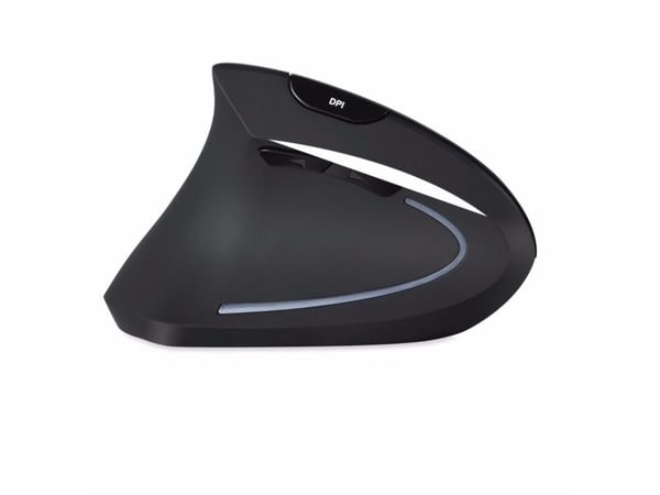 Perixx PERIMICE-713 L, Venste-hendt, Vertikalt design, Optisk, RF kabel-fri, 1600 DPI, Sort