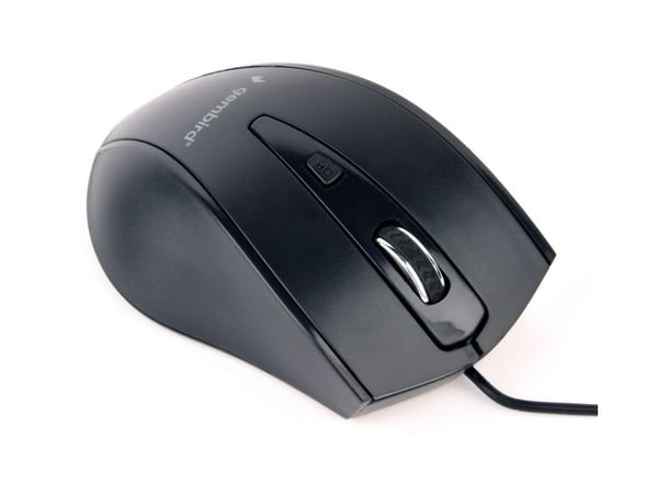 Gembird MUS-4B-02, Oikeakätinen, Optinen, USB, 1200 DPI, Musta