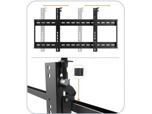 TECHly - Brakett - for videovegg - svart - skjermstørrelse: 45"-70" - veggmonterbar