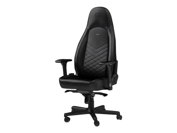 Noblechairs ICON - Stol - ergonomisk - armlener - T-formet - tipping - roterende - polyuretanlær, stålramme - svart