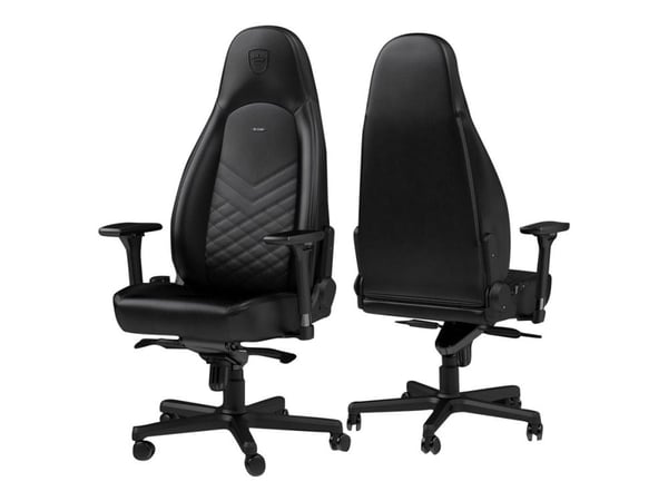 Noblechairs ICON - Stol - ergonomisk - armlener - T-formet - tipping - roterende - polyuretanlær, stålramme - svart