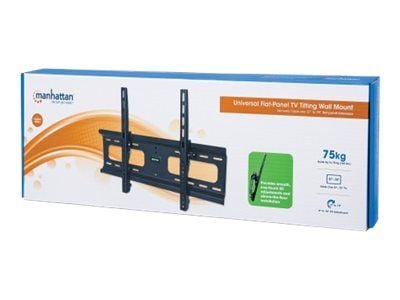 Manhattan TV &amp; Monitor Mount, Seinä, Kallistus, 1 näyttö, Näyttökoot: 37-65", Musta, VESA 200x200 - 600x400mm, Max 75kg, LFD, Elinikäinen takuu...