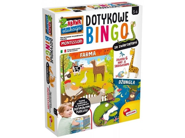 Berøringsbingo med dyr Montessori Plus 72460 LISCIANI