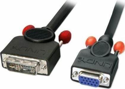 Lindy 3m DVI-A-/VGA, 3 m, DVI-A, VGA (D-Sub), Sort, Hankjønn/hunkjønn