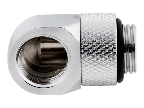 CORSAIR Hydro X Series 90° Rotary Adapter - Inpassning till vätskekylsystem - krom (paket om 2)