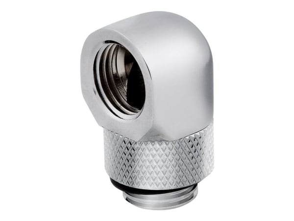 CORSAIR Hydro X Series 90° Rotary Adapter - Inpassning till vätskekylsystem - krom (paket om 2)