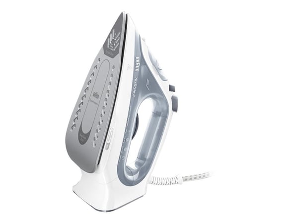 Braun TexStyle 3 SI 3054 GY - Ångstrykjärn med automatisk avstängning - sula FreeGlide 3D SuperCeramic - 2400 W - vit / grå