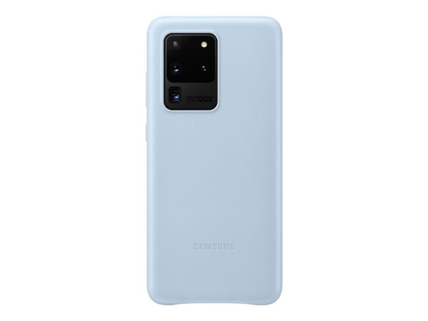 Samsung Leather Cover EF-VG988 - Baksidesskydd för mobiltelefon - aluminium, läder - korallblå - för Galaxy S20 Ultra, S20 Ultra 5G