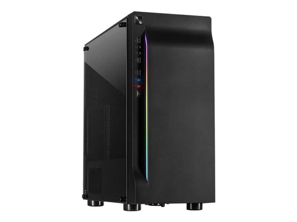 Inter-Tech A-3411 Creek - Tower - ATX - sidepanel med vindu (herdet glass) - ingen strømforsyning - USB/lyd
