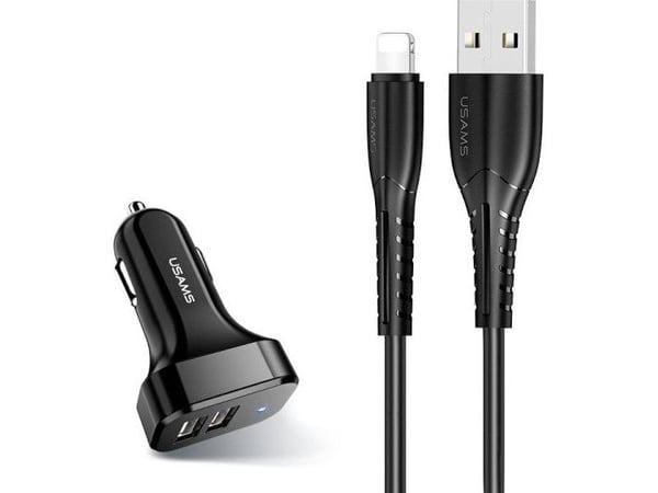 USAMS lader C13 2x USB-A 2,1 A (NTU35LC13TZ)