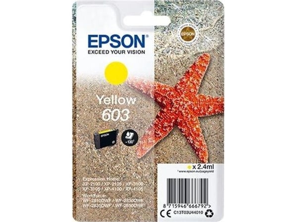 Epson Singlepack Yellow 603 Ink, Perusvärintuotto, 2,4 ml, 1 kpl