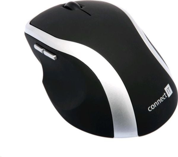 Connect IT CI-261, högerhand, laser, RF Trådlös, 1000 DPI, Svart, Silver