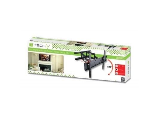TECHly MOTION LED400 - Monteringssett (veggmontering, dobbeltarm) - for flatpanel - svart - skjermstørrelse: 23"-55" - veggmonterbar