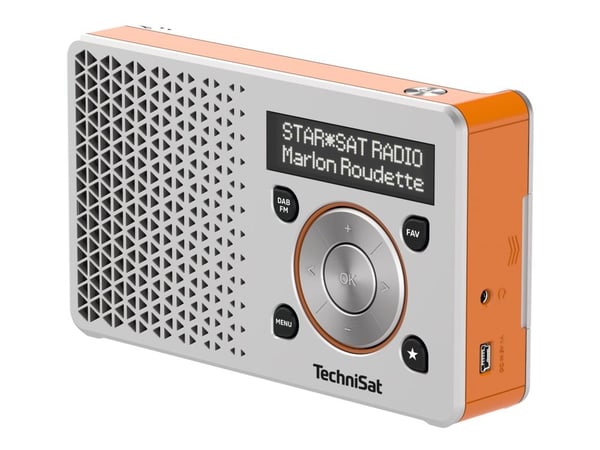 TechniSat DigitRadio 1 - Bærbar DAB-radio - 1 watt - sølv, oransje