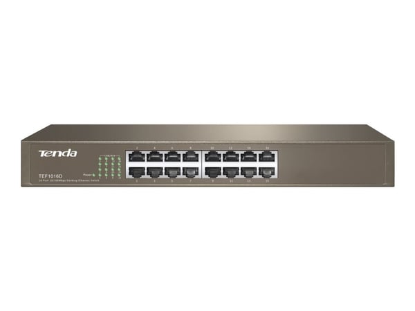 Tenda TEF1016D - Switch - 16 x 10/100 - stasjonær, rackmonterbar