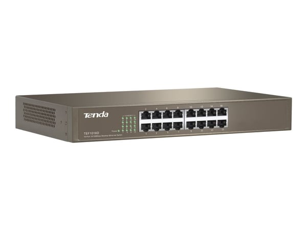 Tenda TEF1016D - Switch - 16 x 10/100 - stasjonær, rackmonterbar