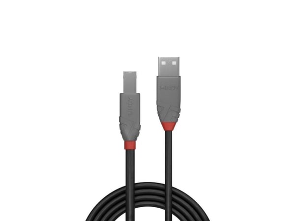 Lindy 36677, 10 m, USB A, USB B, USB 2.0, 0,48 Gbit/s, Musta, Harmaa, Punainen