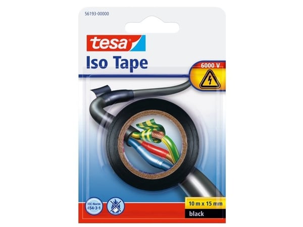 TESA 56193-00000, 1 stykker, Sort, PVC, 6 V, Blister, IEC 454-3-1