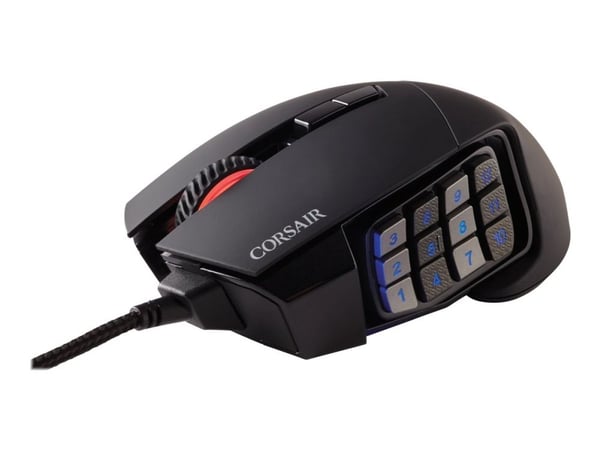 CORSAIR Gaming Scimitar RGB Elite - Mus - optisk - 17 knapper - kablet - USB - svart