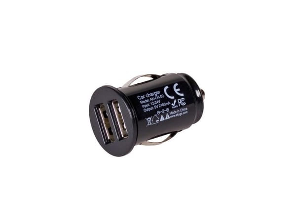 Akyga AK-CH-02 - Bilstrømadapter - 10.5 watt - 2.1 A - 2 utgangskontakter (USB) - svart