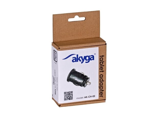 Akyga AK-CH-02 - Bilstrømadapter - 10.5 watt - 2.1 A - 2 utgangskontakter (USB) - svart