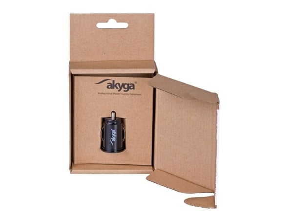 Akyga AK-CH-02 - Bilstrømadapter - 10.5 watt - 2.1 A - 2 utgangskontakter (USB) - svart
