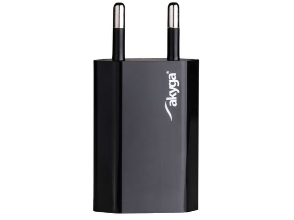 Akyga AK-CH-03BK - Strømadapter - 5 watt - 1 A (USB) - svart