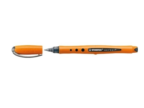 STABILO worker+ medium, Stiftpenna, Svart, Orange, Svart, 0,5 mm, Medium, Ambidextrous