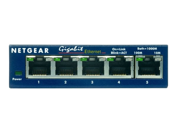 NETGEAR GS105 - Switch - 5 x 10/100/1000 - stasjonær