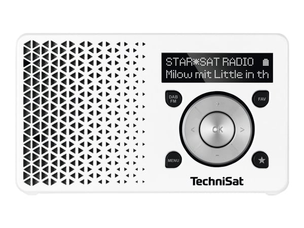 TechniSat DigitRadio 1 - Bærbar DAB-radio - 1 watt - hvit, sølv