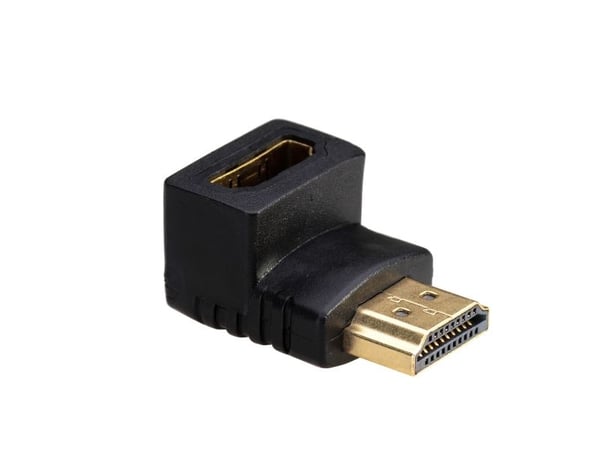 Akyga - HDMI-adapter med Ethernet - HDMI hann til HDMI hunn vinklet - 3 m - svart - vinklet
