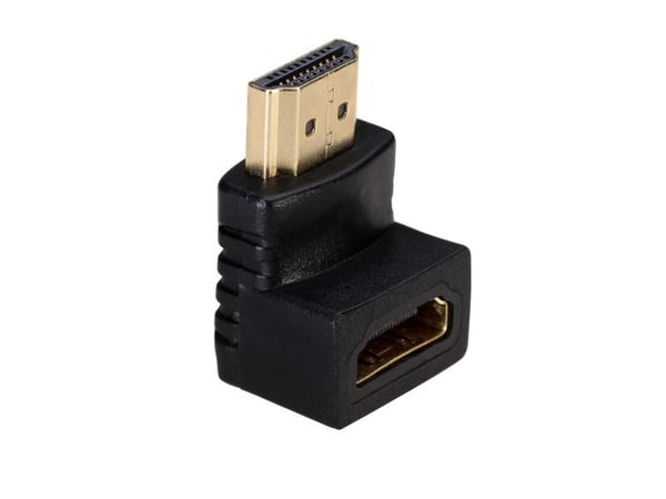 Akyga - HDMI-adapter med Ethernet - HDMI hann til HDMI hunn vinklet - 3 m - svart - vinklet