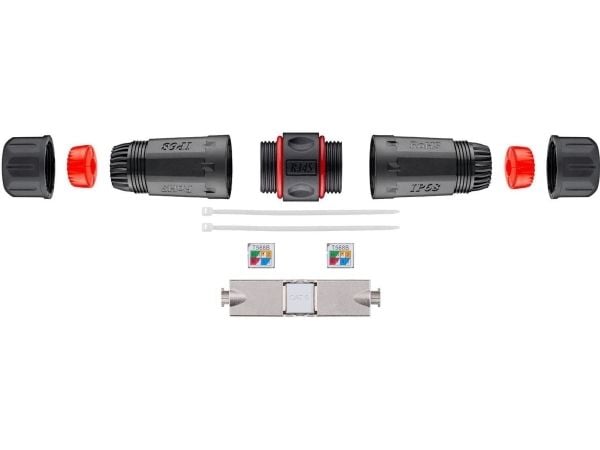 MicroConnect - Verkkoliitin - U/FTP - CAT 6 - IEEE 802.3at - ulkokäyttöön - musta
