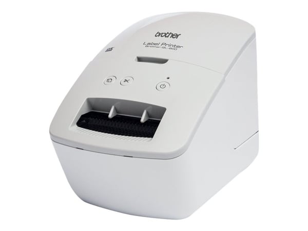Brother QL-600G - Etikettskriver - direktetermisk - Rull (6,2 cm) - 300 x 300 dpi - inntil 71 mm/sek - USB 2.0 - grå, hvit