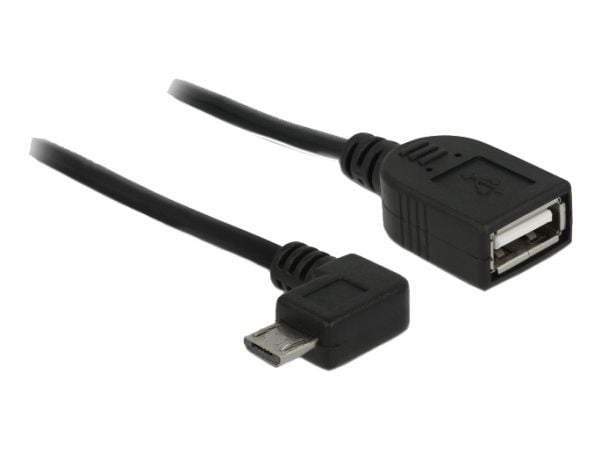 Delock - USB-kabel - USB (hunn) til Micro-USB type B (hann) - USB 2.0 OTG - 50 cm - 90° kontakt