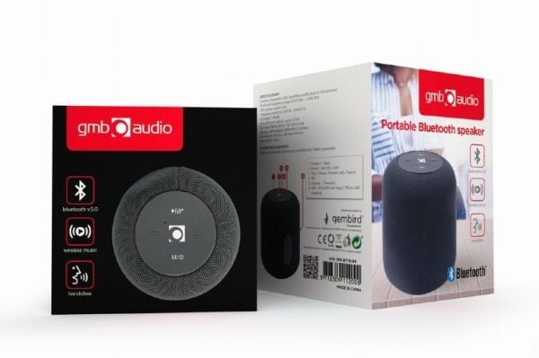 Gembird SPK-BT-15 - Kaiutin - kannettava - langaton - Bluetooth - 5 Watt - musta