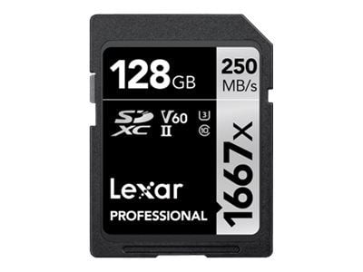 Lexar Professional - Flashminnekort - 128 GB - Video Class V60 / UHS-II U3 / Class10 - 1667x - SDXC UHS-II