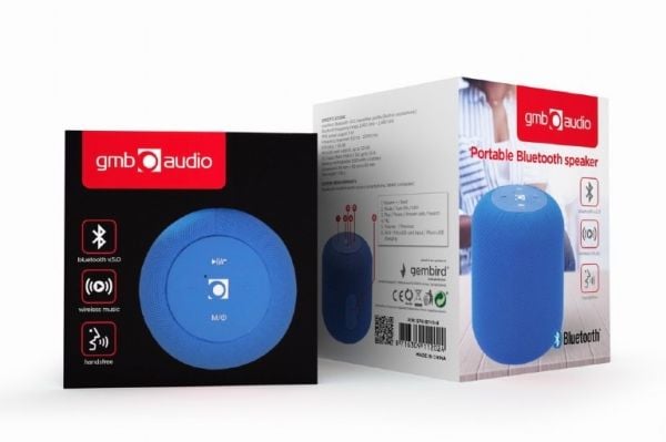 Gembird SPK-BT-15 - Høyttaler - for bærbar bruk - trådløs - Bluetooth - 5 watt - blå