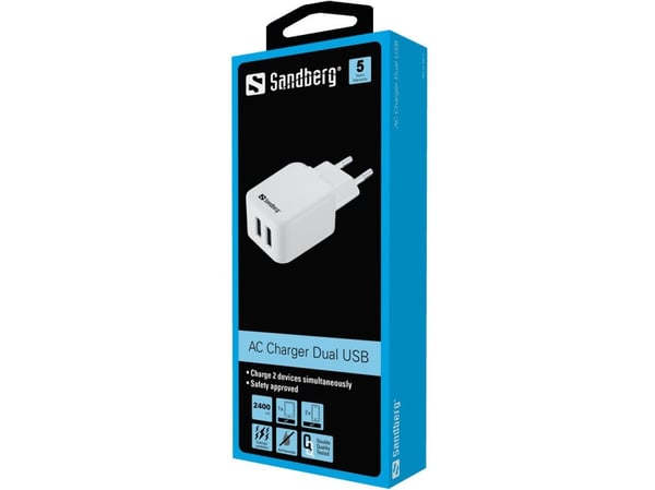 Sandberg AC Charger Dual USB 2.4+1A EU