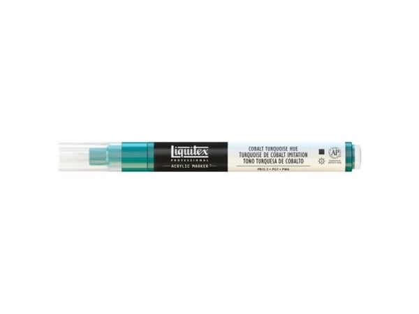 Liquitex 887452000808, Turkoosi, Musta, Valkoinen, Ohut pää, 2 mm, 1 kpl
