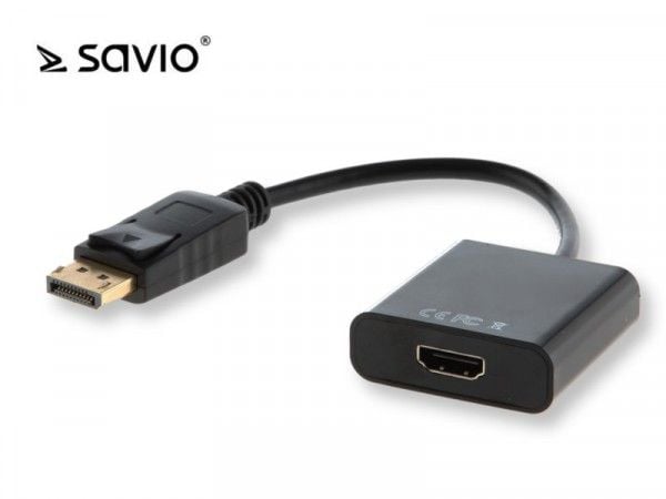 SAVIO CL-55 - Video adapter - DisplayPort hann til HDMI hunn - 20 cm